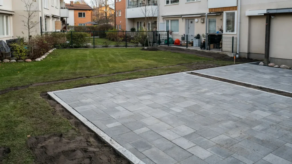 markarbete och platts ttning f r uppst llningsyta i farsta